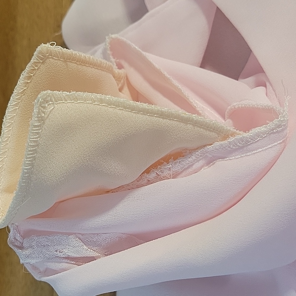 Patra Pink Dress Crinkle Skirt Irridescent Embroidered Leaf Design Womens 13-14 - Picture 8 of 15